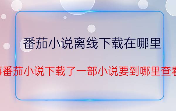 番茄小说离线下载在哪里 再番茄小说下载了一部小说要到哪里查看？